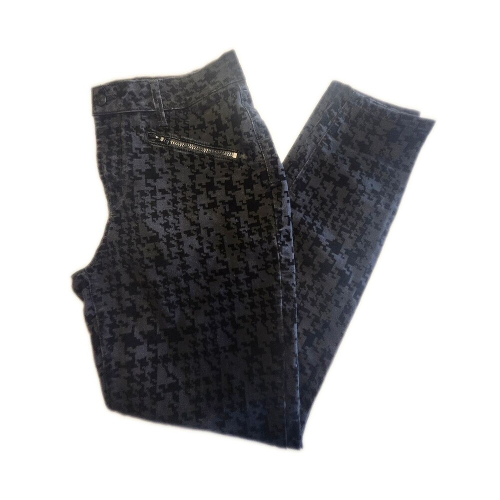 NYDJ (Not Your Daughter's Jeans) Super Skinny Black & Gray Velour Jeans, 12